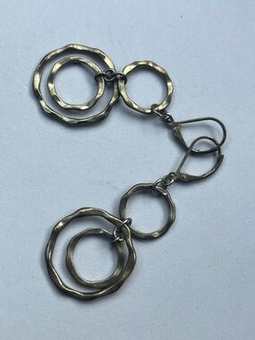 Dark bronze -Tone Hammered Hoop Drop Earrings - Women Jewelry